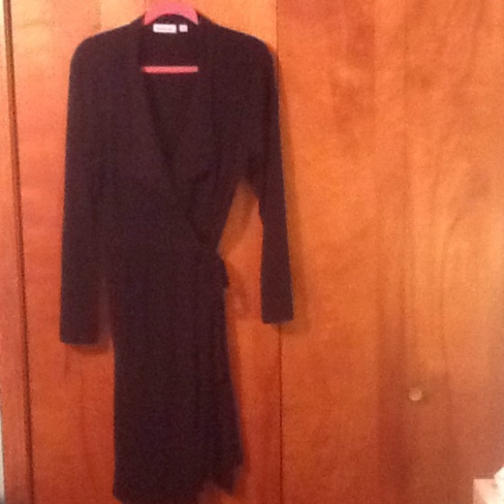 Joan Rivers black wrap dress